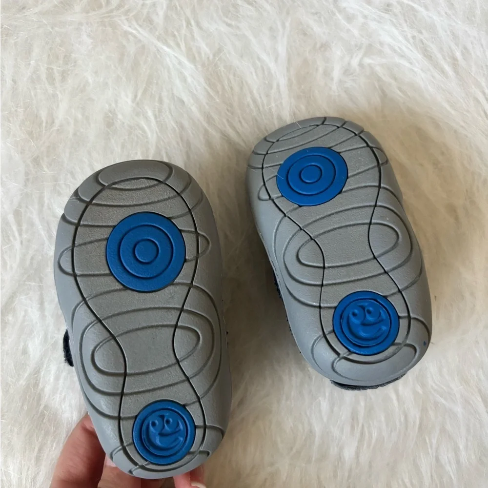 Surprize by Stride Rite Navy and Gray Baby Walker Shoes